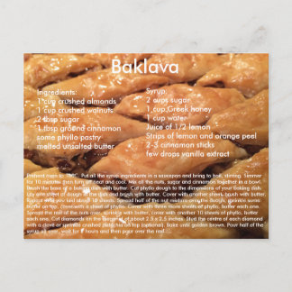 Baklava Recipe Briefkaart