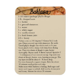 Baklava Recipe Magnet Fridge Holiday Baking Magneet