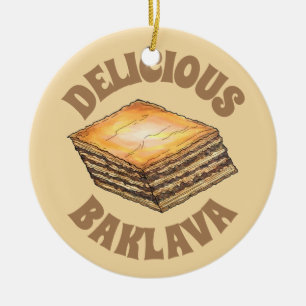 Baklava Sweet Filo Honey Dessert Pastry Greek Food Keramisch Ornament