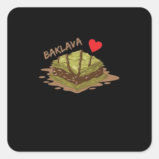 Baklava (türkisches Gebäck) Vierkante Sticker (Voorkant)