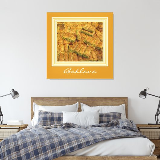 Baklava verpakt Canvas Print (Insitu (Slaapkamer))