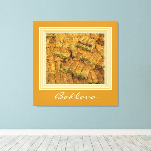 Baklava verpakt Canvas Print (Insitu (Houten vloer))