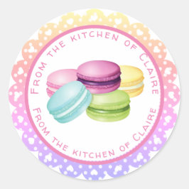 Bakmacarons uit de keuken van ronde sticker