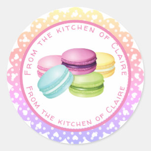 Bakmacarons uit de keuken van ronde sticker