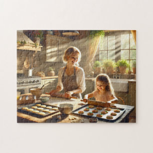 Bakmoeder & Dochter Gezellige Keuken Legpuzzel