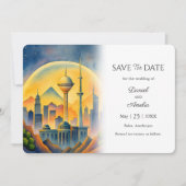 Bakoe, Azerbeidzjan Bestemming Opslaan van de datu Save The Date (Voorkant)