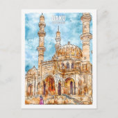 Bakoe Azerbeidzjan Travel Place Waterverf Briefkaart (Voorkant)