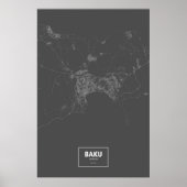 Bakoe, Azerbeidzjan (zwart wit) Poster (Voorkant)