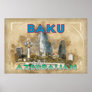 Bakoe, Bezoek Azerbeidzjan, uit de serie Bezoek... Poster