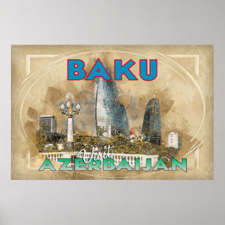 Bakoe, Bezoek Azerbeidzjan, uit de serie Bezoek... Poster
