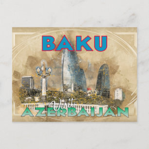 Bakoe, de hoofdstad van Azerbeidzjan van de "Bezoe Briefkaart