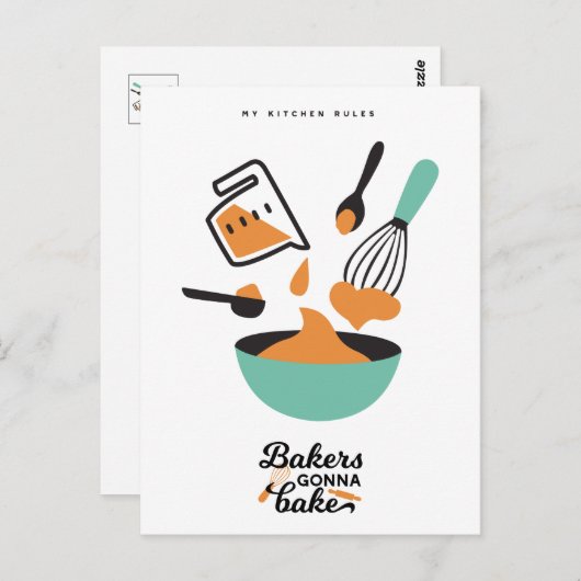 Bakontwerp voor bakkerijen briefkaart (Voorkant / Achterkant)