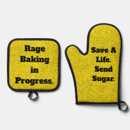 Bakoven Mitten en Pannenlap Set van Rage