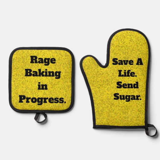Bakoven Mitten en Pannenlap Set van Rage (Voorkant)