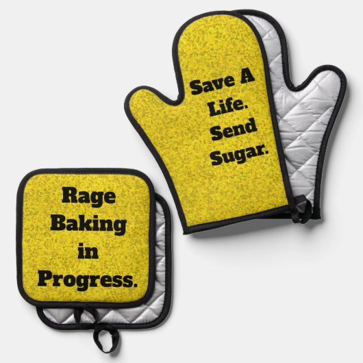 Bakoven Mitten en Pannenlap Set van Rage (Voorkant / Achterkant)