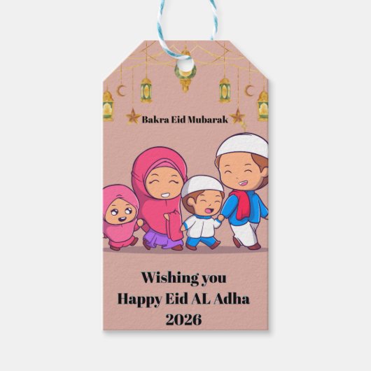 Bakra Eid Mubarak-cadeaublaadjes 2026 Cadeaulabel (Voorkant)