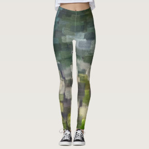 Baksteen Abstract Zomer Groen Leggings