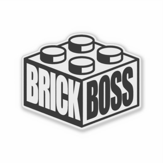 Baksteen Baas Sticker (Voorkant)