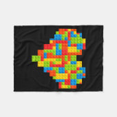 Baksteen Bouwer Hart Valentijnsdag Blok Bouwen Tor Fleece Deken (Voorkant (Horizontaal))