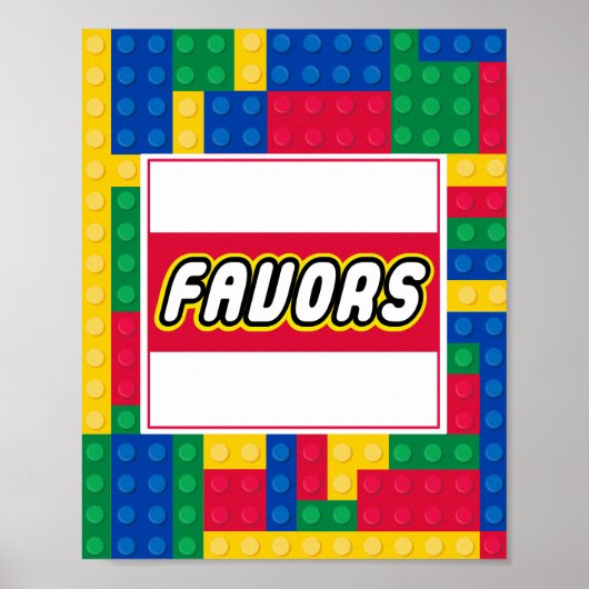 Baksteen Bouwer Verjaardagsfeestje FAVORITE TEKEN Poster (Voorkant)