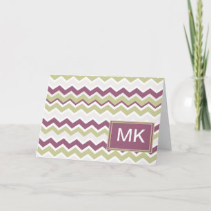 Baksteen de met monogram van de Chevron Notitiekaartje