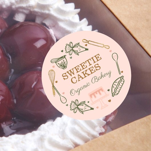 Baksteen en kookgerei ronde sticker