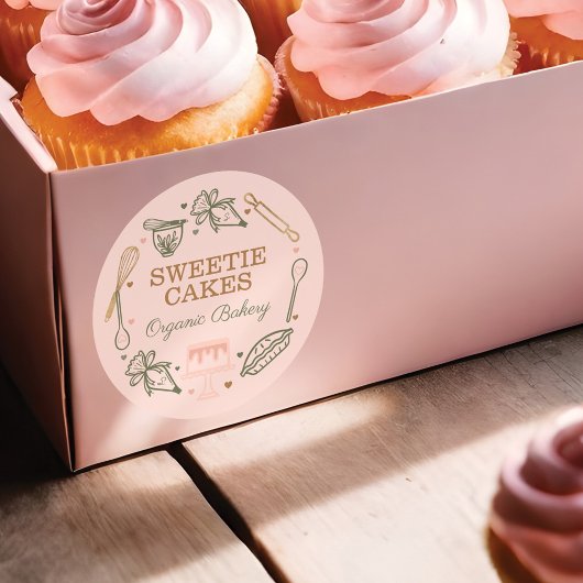 Baksteen en kookgerei ronde sticker