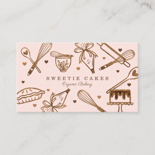 Baksteen en kookgerei visitekaartje (Voorkant)