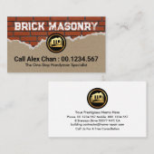 baksteen leggen muur gips gebouw visitekaartje (Voorkant / Achterkant)
