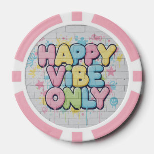 Baksteen met kleurrijke tekst met de tekst 'Alleen Poker Chips