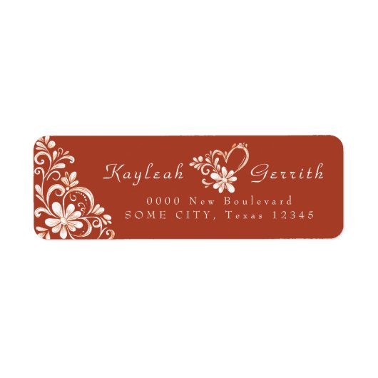 Baksteen Rode Shabby Chic Retouradres Sticker (Voorkant)