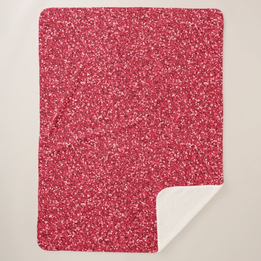 Baksteen Rood Glitter Sherpa Deken (Voorkant)
