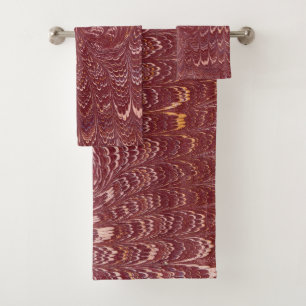 baksteen rood marmer print bad handdoek