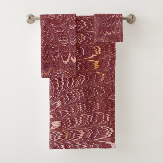 baksteen rood marmer print bad handdoek (Insitu)