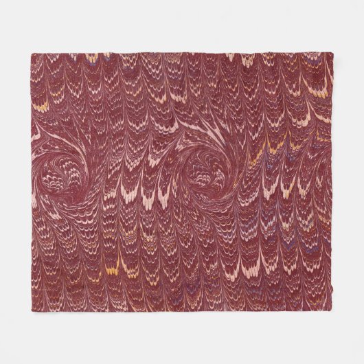 baksteen rood marmer print fleece deken (Voorkant (Horizontaal))