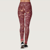 baksteen rood marmer print leggings (Achterkant)