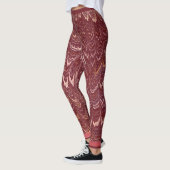 baksteen rood marmer print leggings (Links)