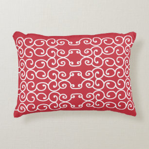 Baksteen rood met witte rollen accent kussen