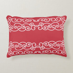 Baksteen rood met witte rollen accent kussen