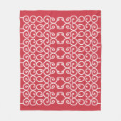 Baksteen rood met witte rollen fleece deken (Voorkant)