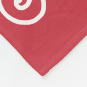 Baksteen rood met witte rollen fleece deken (Hoek)