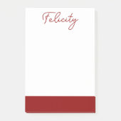 Baksteen Rood Schoon Naam | Klassiek Professioneel Post-it® Notes (Voorkant)