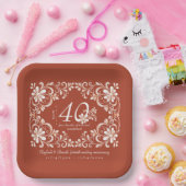 Baksteen Rood Shabby Chic 40 Jubileum Bord (Feest)