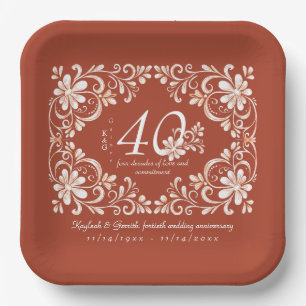 Baksteen Rood Shabby Chic 40 Jubileum Bord