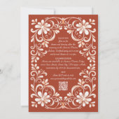 Baksteen Rood Shabby Chic QR Jubileum Uitnodiging (Achterkant)