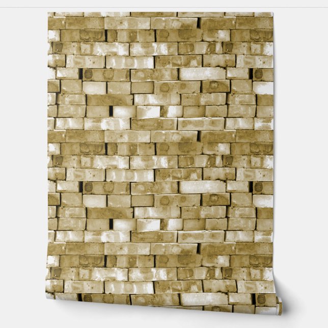 baksteenbruin patroon behang (Afrollen)