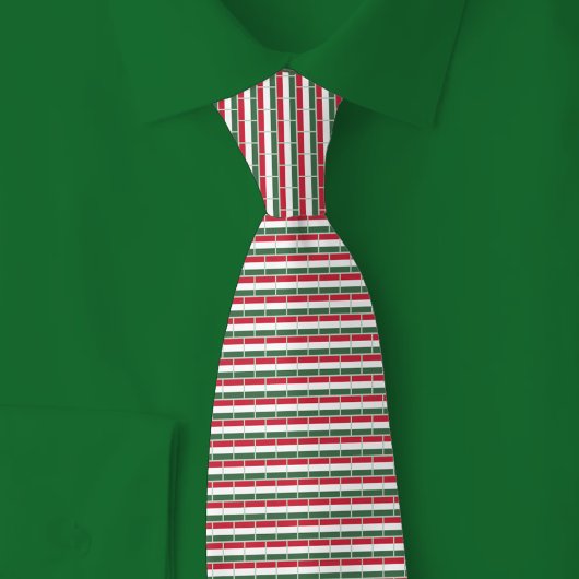 Baksteenpatroon Hongaarse Vlag Stropdas