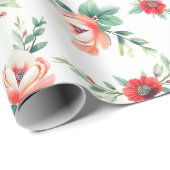 Baksteenrode en pastelrode slingers cadeaupapier (Rol Hoek)