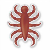 Baksteenrode gekleurde kever sticker (Voorkant)