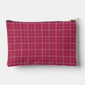 Baksteenrood en zachte perzik geruite etui (Achterkant)